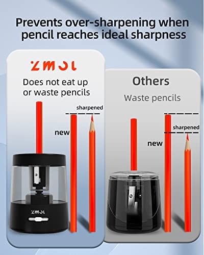 Zmol Electric Pencil Sharpners Operado por bateria, portátil apontador de lápis movido a bateria para crianças, adequado para