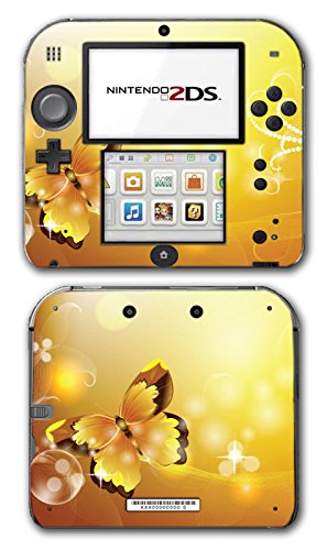 Linda laranja amarelo borboleta flor arte videogame vinil decalque capa de adesivo para skin para nintendo 2ds System Console