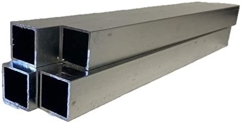 Aqueça alumínio personalizado 6063-T52 Tubos retangulares, 1 x 1 x 24 , 0,63 Comprimento