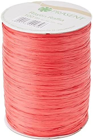 Prasent 100 M Rayon Raffia Spoo Rayon, vermelho