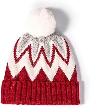 Gorro para homens mulheres listras impressão macia malha quente touca de inverno para executar chapéu de pilha de malha de malha