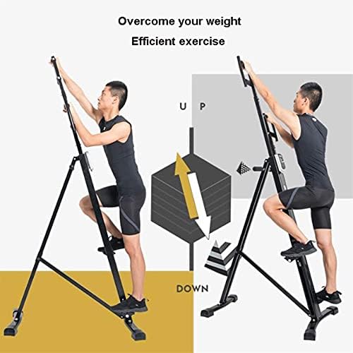 Máquina de alpinista dobrada Máquina de exercício de escalada vertical interna com altura ajustável e tela LCD para treinamento de exercícios para cardio total