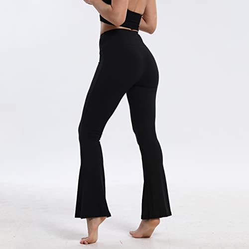 Calça de ioga de bopova feminina calça de sino de baixo v cruzamento de altas pernas de cintura alta calças de escalada