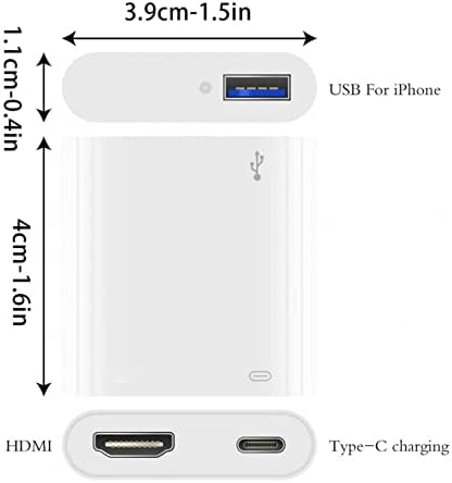 2023 Novo conversor HDMI Plug and Play, com cabo de carregamento do adaptador USB PD, para iOS para TV Digital Display HD 1080p