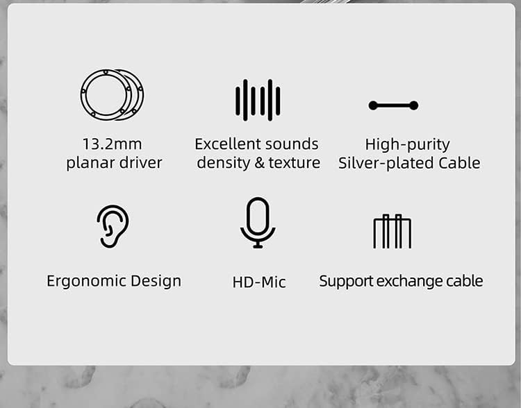 Linsoul CCA PLA13 HIFI 13,2mm Planar Driver no fone de ouvido IEM com cabo de prata de alta pureza de 0,75 mm de 2pin para