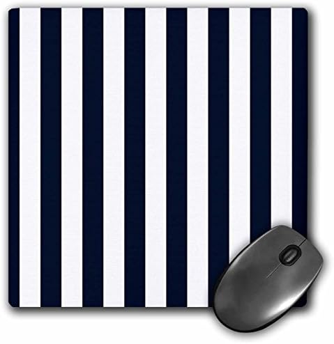 3drose azul marinho e branco listras náuticas mouse pad