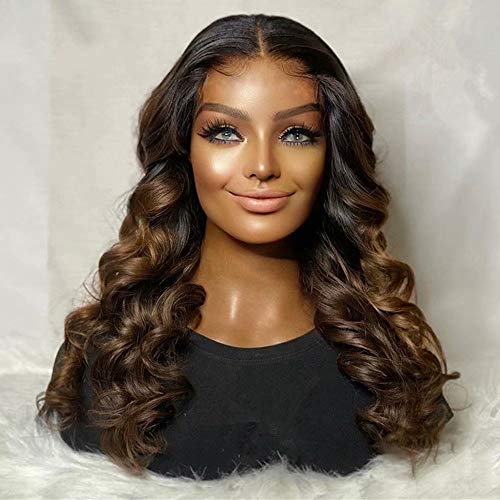 Quinlux Wigs1B30 Onda corporal Brown Destaque Destaque Human Hair Wigs 180% Densidade HD Lace transparente 13x6 Peruca frontal