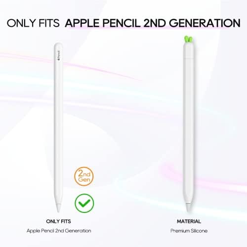 Caixa para Apple Pencil 2ª Geração Capa Sleeve Silicone Silicone Cenado Design de cenoura Acessórios de cobertura protetora Compatível