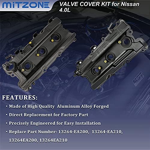 Tampas de válvula de par de pares de mitzone com parafusos de juntas Tampa de filtro de óleo compatível com 2005-2019 Nissan