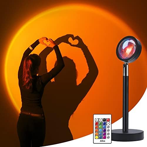 Lâmpada de sol albo com 16 cores LED mudando com controle remoto projeção solar luz solar 180 graus solet lâmpador de projetor para fotografia se selfie decoração para fotografia selfie