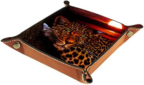 Bandeja de mesa de cabeceira de cabeceira de armazenamento de leopardo