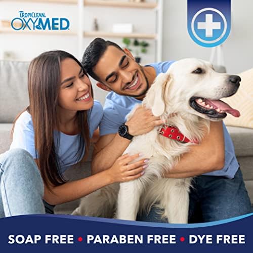 Tropiclean Oxymed Medicated Cat & Dog Itch Allear Spray - Pele suave para cães e gatos, 8 onças