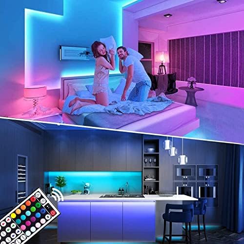 Ikery 65,6 pés LUZES DE LED para quarto SMD 5050 RGB Controle remoto luzes LEDs LED LUZES HOME, cozinha, sala de estar, dormitório, decoração de festa, modo de bricolage