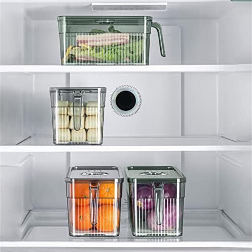 Dbylxmn Plástico Organizador de armazenamento de alimentos Caixa de caixa recipiente para sacolas pequenas Ótimo para a organização de bancada de refrigerador de despensa de cozinha armazenamento alto