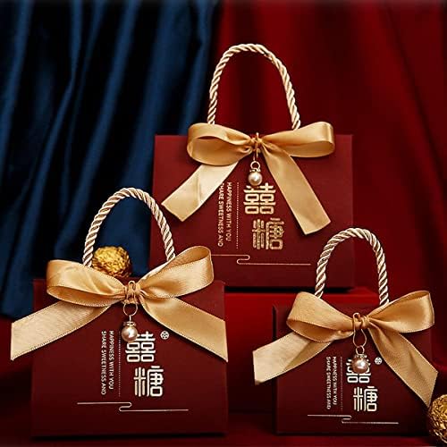 Caixa de doces de casamento chinesa 50, caixa de doces Caixa de presente de biscoito de casamento romântico presente de casamento de