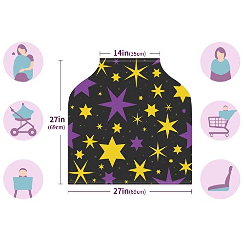 Tampa de assento de carro para bebê Magic Star Pattern Pattern Purple Yellow Cober