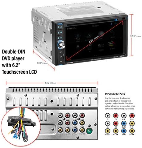 Boss Audio Systems BV9358B Kit de DVD Player + Instalação - Double Din, Audio Bluetooth e Chamada, monitor de tela sensível ao