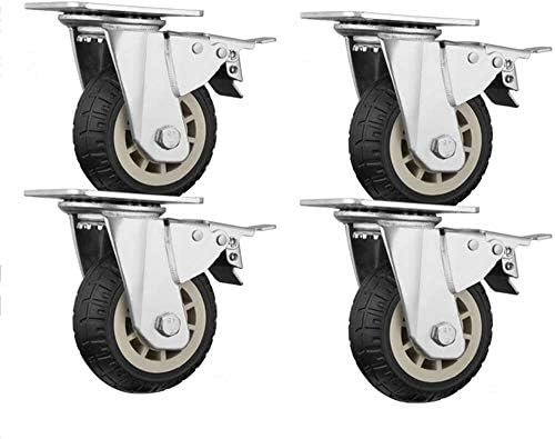 Yiwango 4 Rodas giratórias de embalagem Castro pesado de borracha Receptores industriais com roda fixa de freio sem carga de ruído