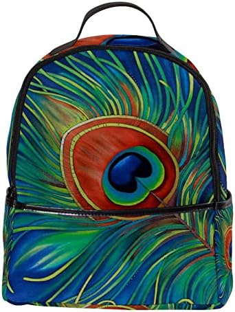 Mochila VBFOFBV para mulheres Laptop Daypack Backpack Saco casual de viagem, padrão vintage de penas de pavão