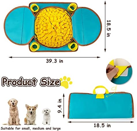 Awoof Snuffle tapete para cães grandes, 39,3 x 18,5 Dog Sniff Sniff Sniff Mat, interativos jogos de feed de brinquedos de quebra