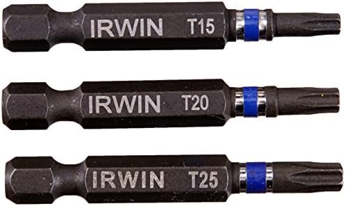 Irwin Tools 1837493 Série de desempenho de impacto Torx T15, T20 e T25 Power Bit, 2