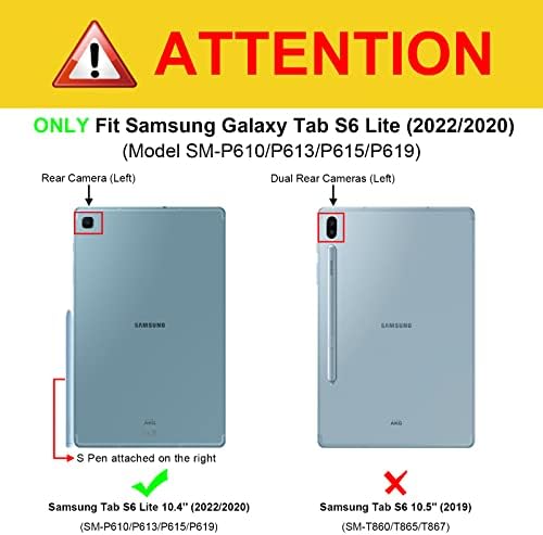 Caixa do teclado Fintie para o modelo Samsung Galaxy Tab S6 Lite 10,4 polegadas 2022/2020, tampa fina com teclado Bluetooth sem