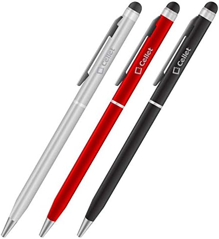 Pen pro STYLUS para OnePlus 7T com tinta, alta precisão, forma mais sensível e compacta para telas de toque [3 pacote-preto-silver]