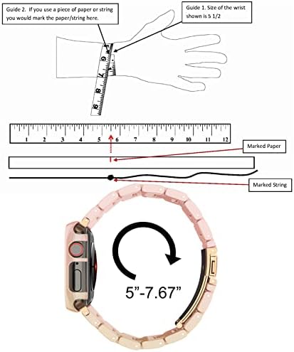 Tekcoo [banda de resina com estojo compatível para Apple Watch 40mm 41mm 44mm 45mm homens Moda Moda Bracelete de tira leve