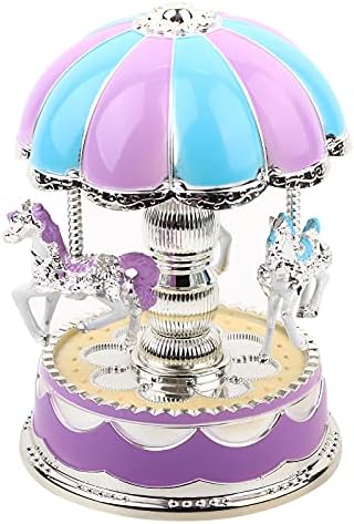Keenso Innovative Childrel Carousel Birthday Gift Ornamentos plásticos luminos