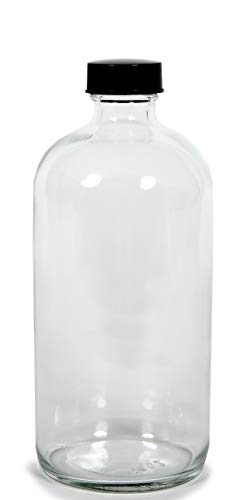 Vivaplex, 12, limpo, garrafas de vidro de 16 onças, com tampas