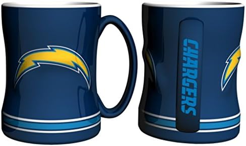 Caneca de café de Chargers de San Diego - Remida esculpida de 14 onças