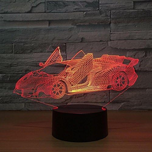 Luxo e moderno grande lamborghini super carro acrílico 3d lâmpada 7 cor alteração de luz pequena luz luz de bebê lumin