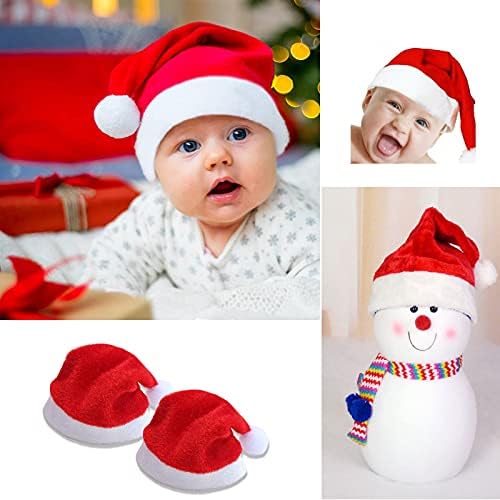Bnikion 6 pacote de pelúcia chapéus de santa natal chapéu de natal para crianças 2-10 anos infantil festa de Natal Favoriza criança criança tamanho vermelho