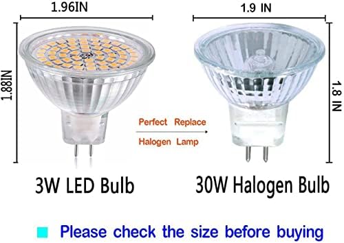 Lâmpadas LED de MR16 LED-380LM 60LEDS 2835 SMD 3W AC/DC 12V 3000K Branco quente e 30W Bulbo de halogênio equivalente, GU5.3 Base bi-pino, não diminuível, para paisagem, holofotes recuados, track lightin