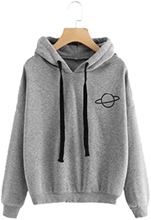 Hoodies para mulheres fofas e femininas tie tingra estampa com capuz de manga comprida pullover tops tops soltos casuais soltos