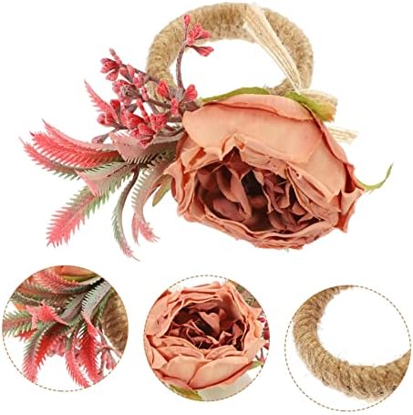 Cabilock 2pcs rosa guardanapo anéis adorno para mesa de decoração de mesa ocidental decoração de casamento rosa guardana
