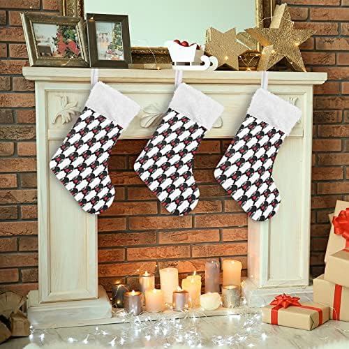 Xigua desenho animado Penguin meias de Natal brancas Plaguft Stocking Presente para decorações de festas Decorações de festas