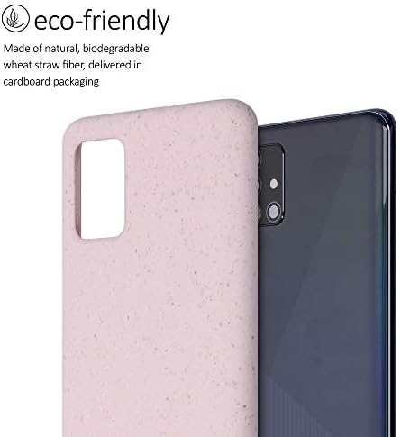 Kalibri Crossbody Case Compatível com Samsung Galaxy A51- de palha de trigo capa de protetora - rosa