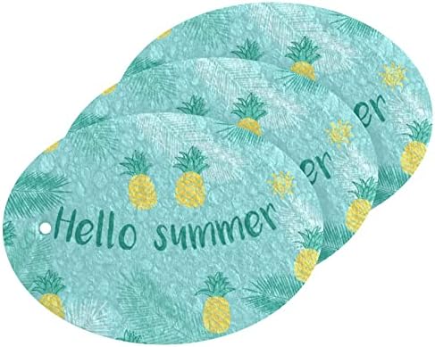 3pcs Scrub esponjas Hello Hello Summer Pineapple Palm Pop-up Dish Spong