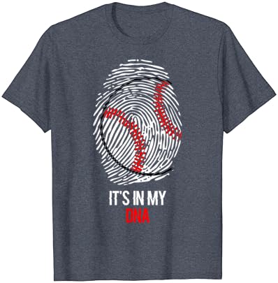 Camiseta engraçada de beisebol, está na minha camisa de impressão digital de DNA