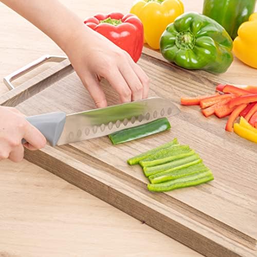 Restaurante utensílios confortáveis ​​faca Santoku de 7 polegadas, 1 faca de cozinha afiada - maçane