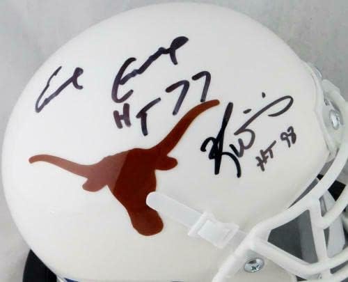 Earl Campbell Ricky Williams assinou Longhorns Schutt Mini Capacete com HT JSA W TOP - Mini capacetes autografados da faculdade