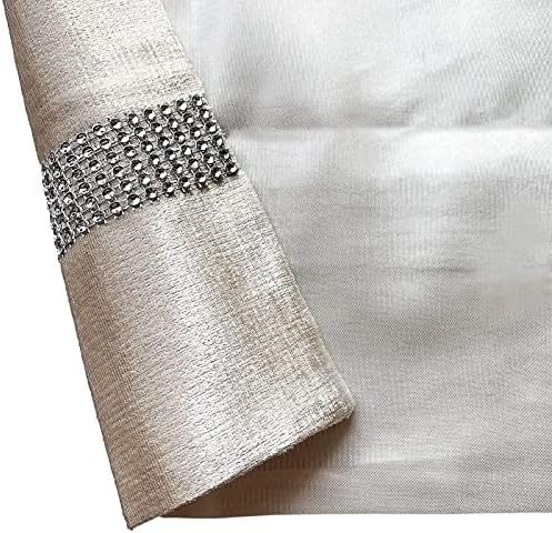 Fullony Rhinestone Table White Table Runner bege toalheira de mesa europeia 13x71 polegadas para jantares em família,