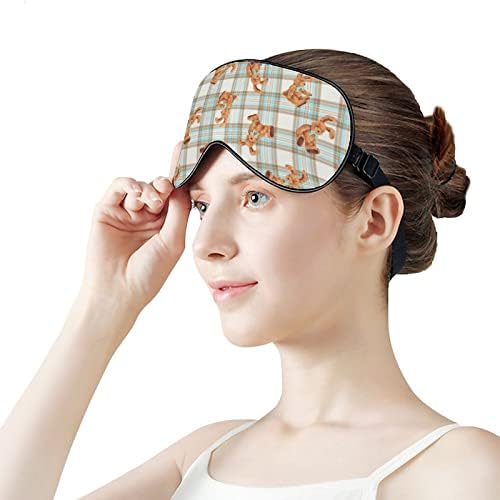 Padrão de coelho para dormir máscara de venda fofa capa de sombra de olho com alça ajustável para mulheres homens noite