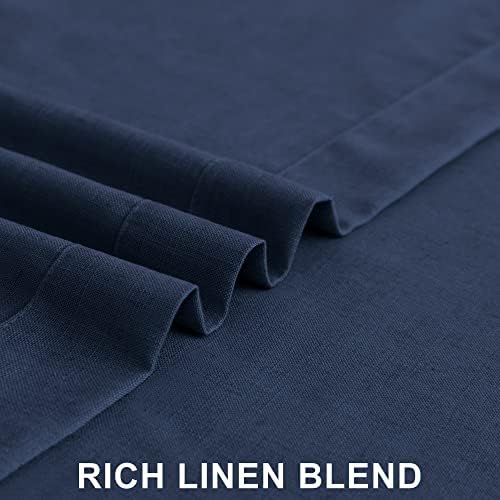 Cortinas azuis escuras 63 polegadas comprimento para meninos quarto 2 painel Back guia bolso bolso de bolso leve e semi -transparente