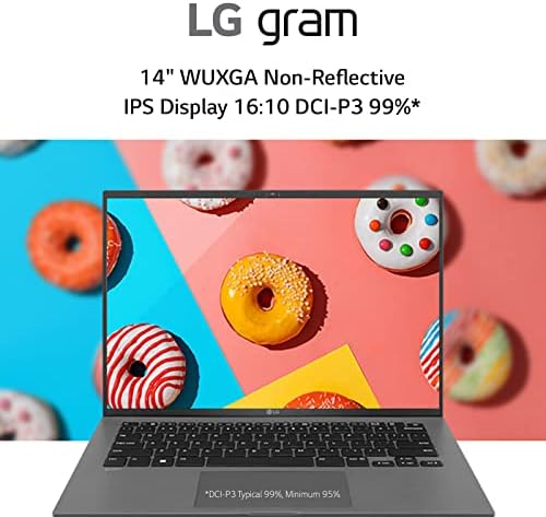 LG GRAM 14Z90Q Ultra Laptop Ultra Lightweight, tela IPS de 14 , Intel Evo 12th Gen I7 1260p Processador, 16 GB LPDDR5,