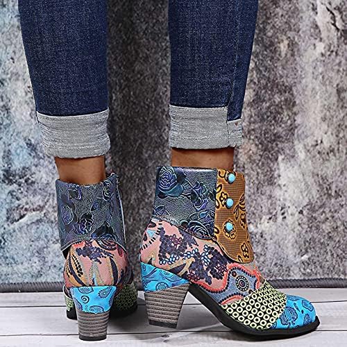 Mulheres Botas de tornozelo Fashion Sapatos femininos Saltos respiráveis ​​de salto alto Retro zíper Botas curtas