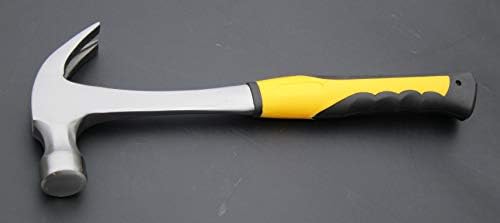 Martelo de garra forjada, martelo de aço de uso geral de 16 oz, redução de choque e aderência resistente a escorregões, peso