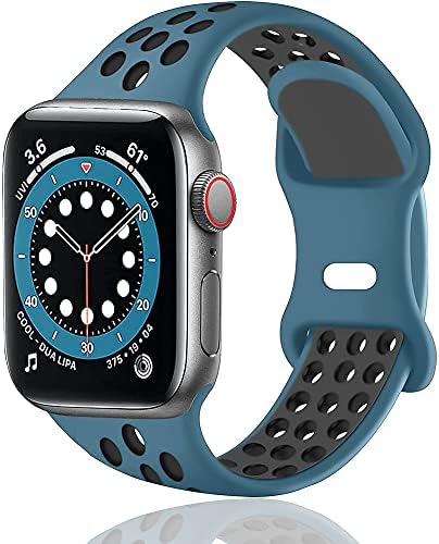 Compatível para a banda Apple Watch 38mm 40mm, bandas de esportes de silicone suaves respiráveis, compatíveis com a série Apple Watch