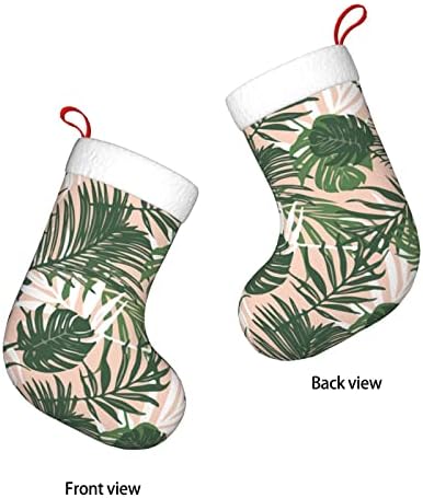 Meias de Natal de Aunstern Folhas de palmeira tropical Bush rosa lareira de dupla face pendurada meias